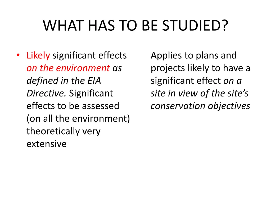 what has to be studied