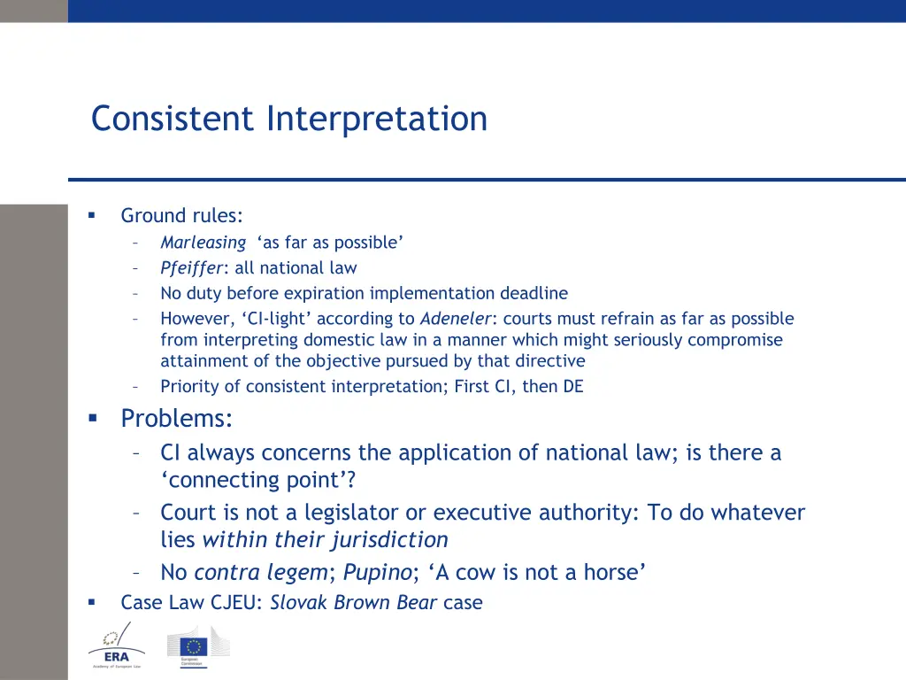consistent interpretation