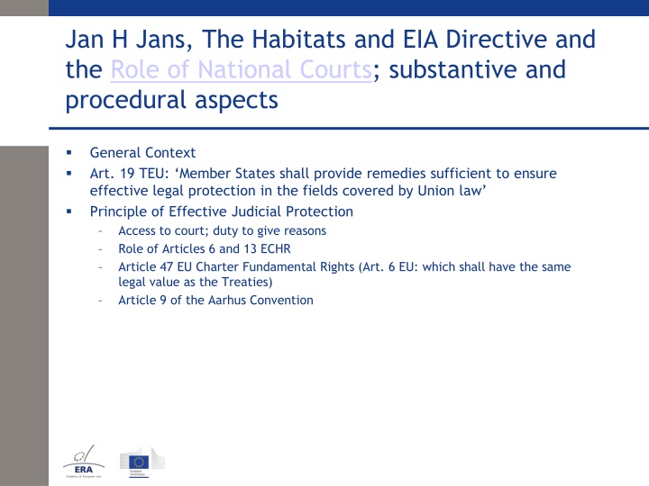 jan h jans the habitats and eia directive