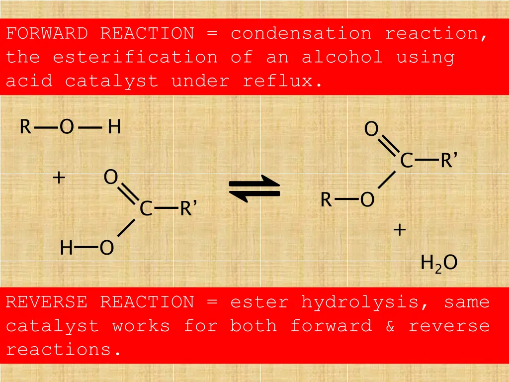 forward reaction condensation reaction