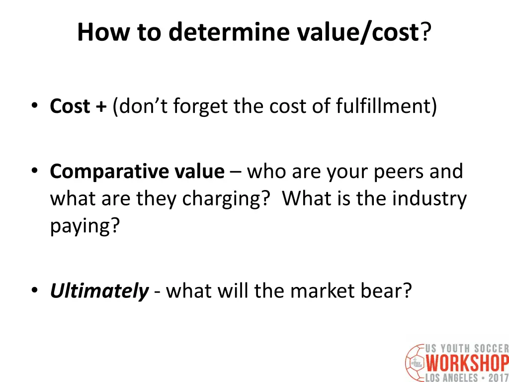 how to determine value cost