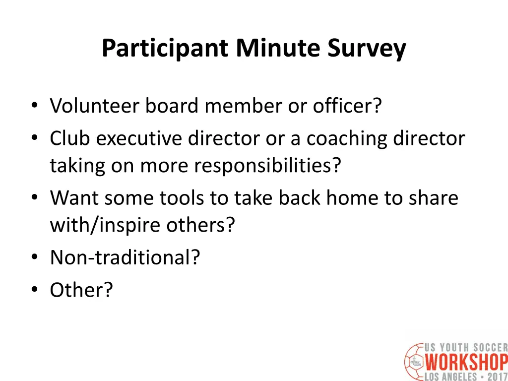 participant minute survey