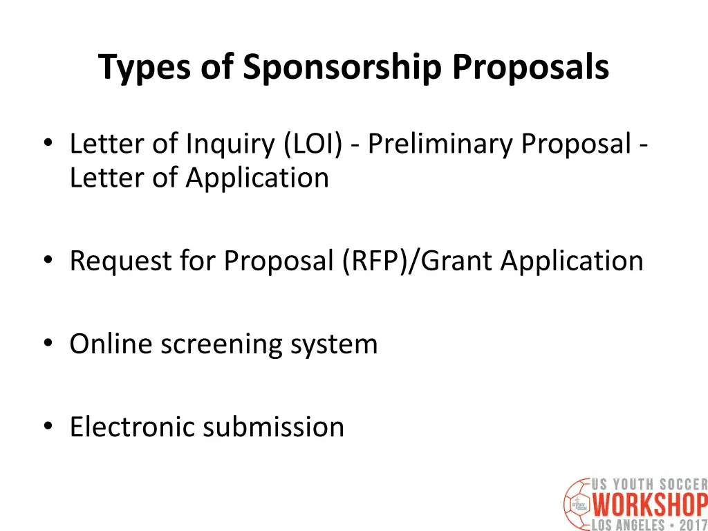 types of sponsorship proposals