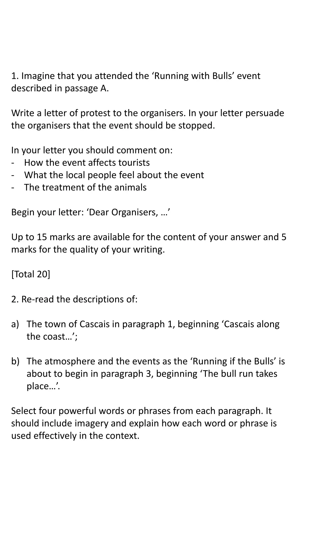 1 imagine that you attended the running with