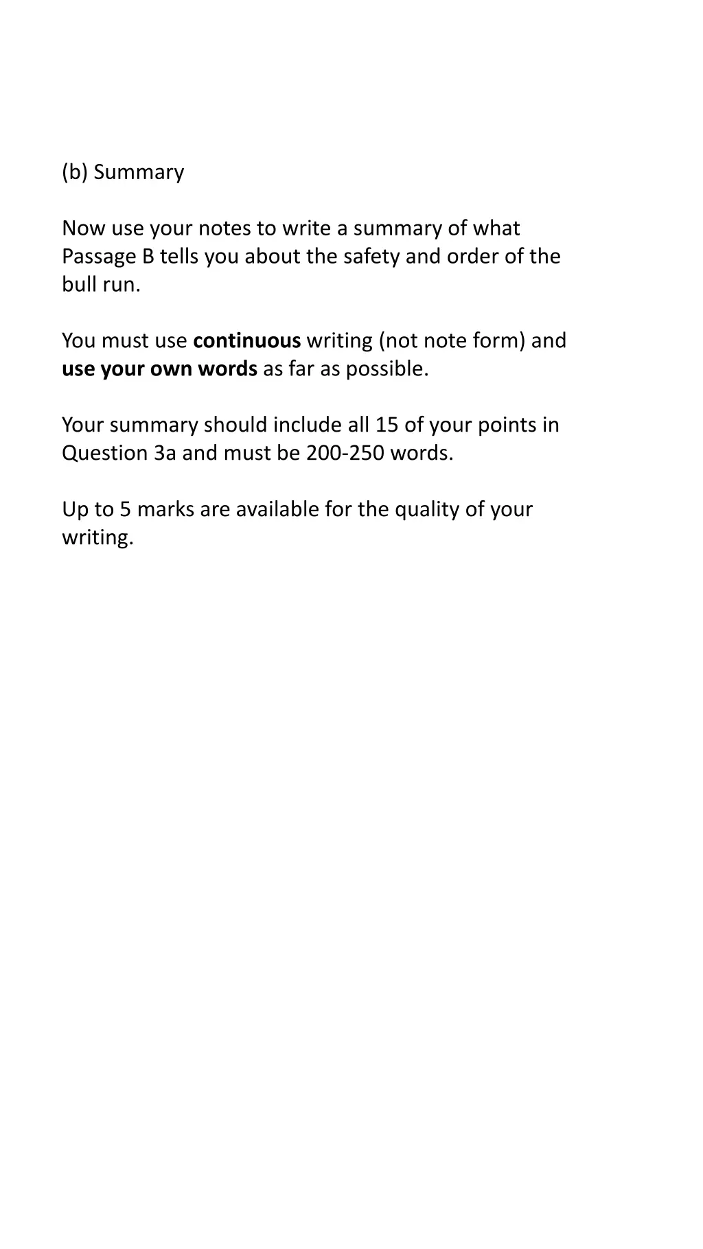 b summary