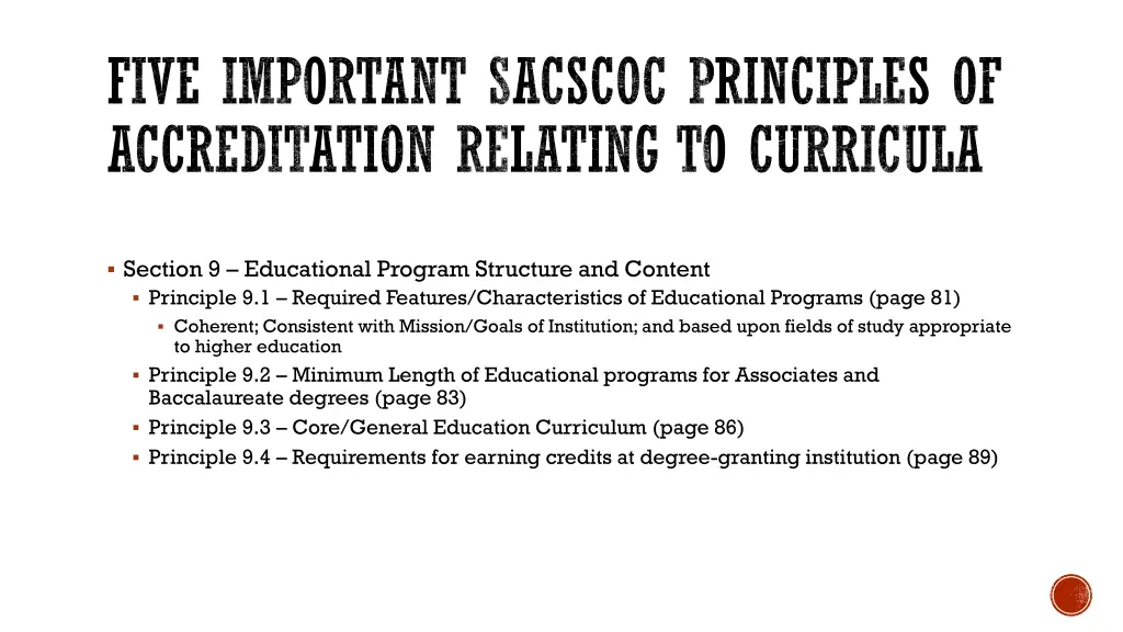 five important sacscoc principles 1