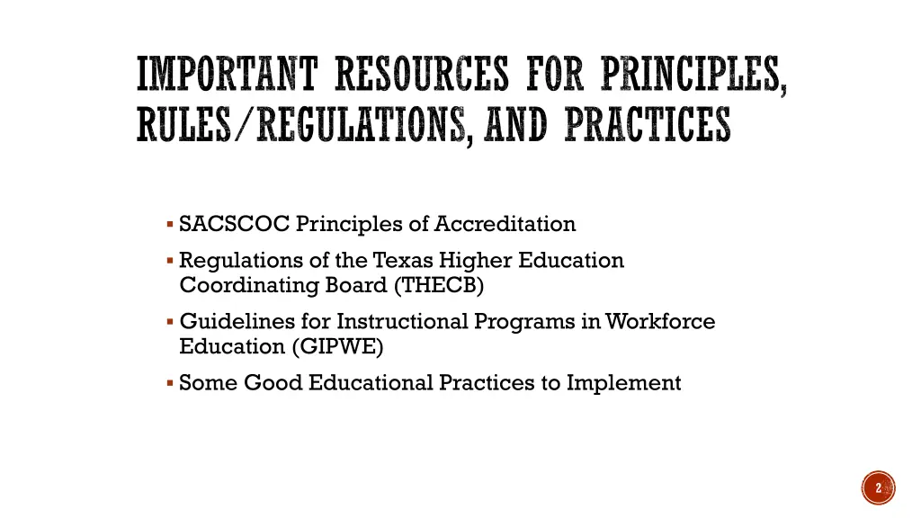 important resources for principles rules
