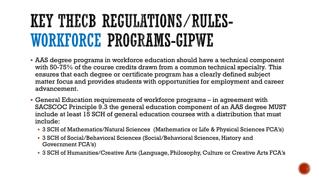 key thecb regulations rules workforce programs 3