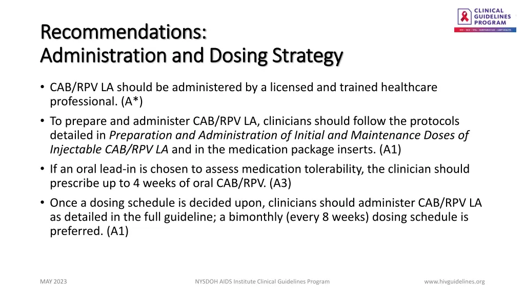 recommendations recommendations administration