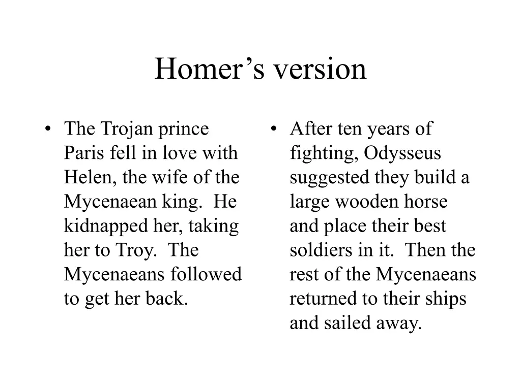 homer s version