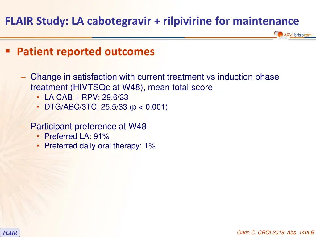 flair study la cabotegravir rilpivirine 5