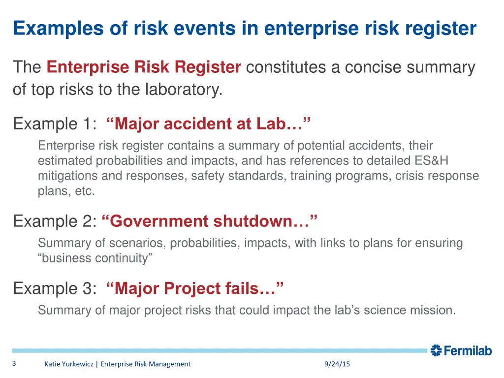examples of risk events in enterprise risk