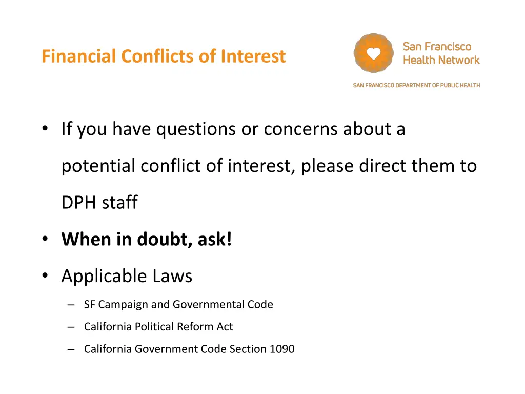 financial conflicts of interest 1