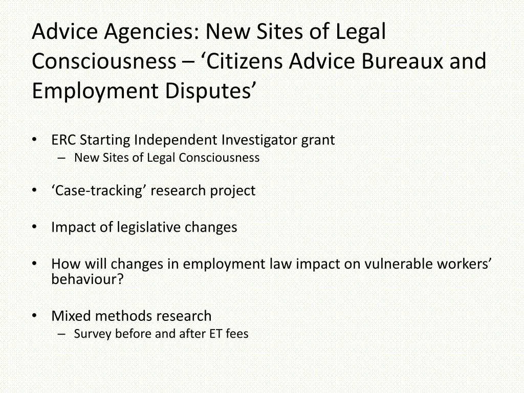 advice agencies new sites of legal consciousness