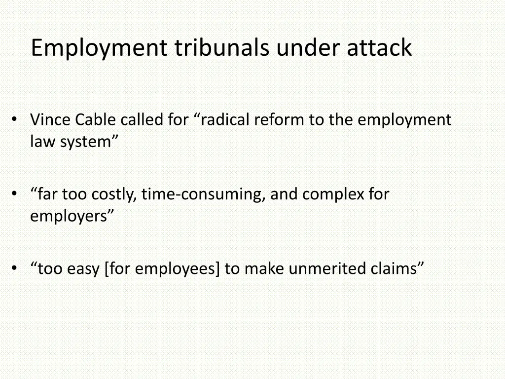 employment tribunals under attack