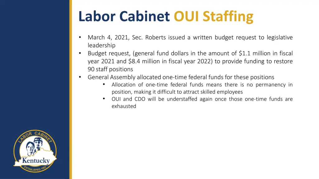 labor cabinet oui staffing