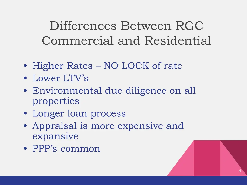 differences between rgc commercial and residential