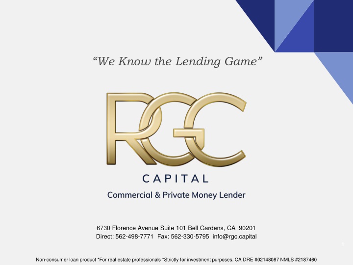 we know the lending game