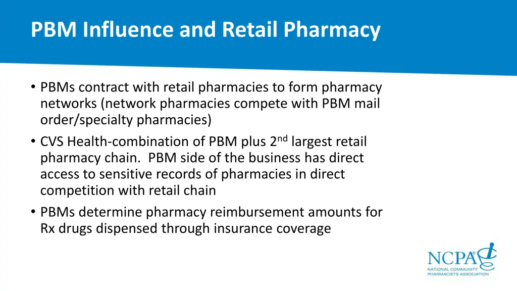pbm influence and retail pharmacy