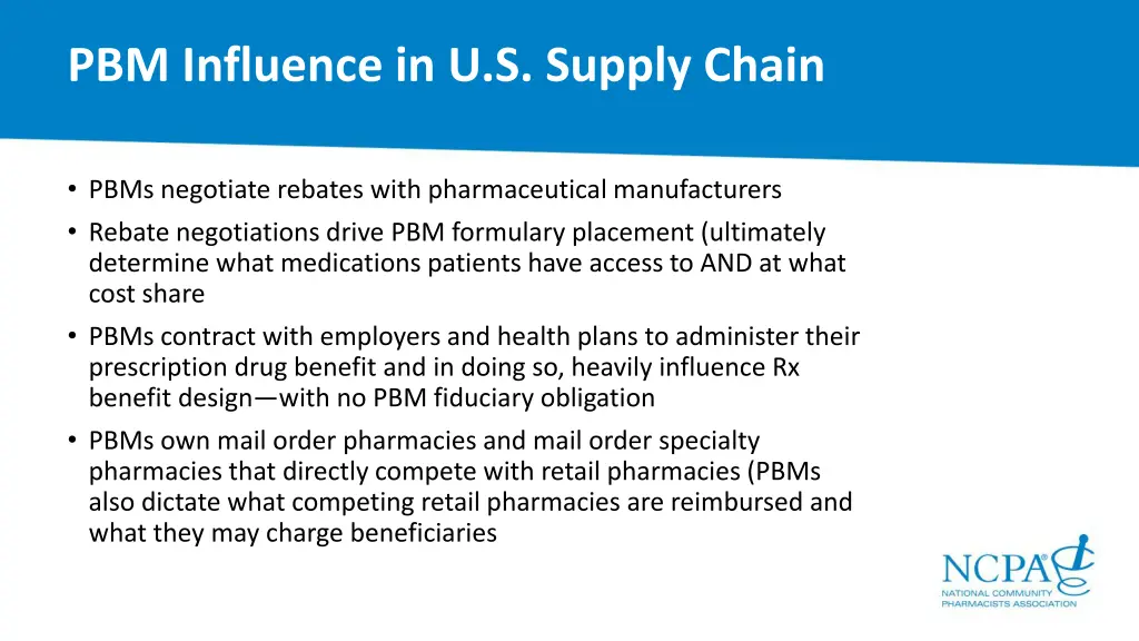 pbm influence in u s supply chain