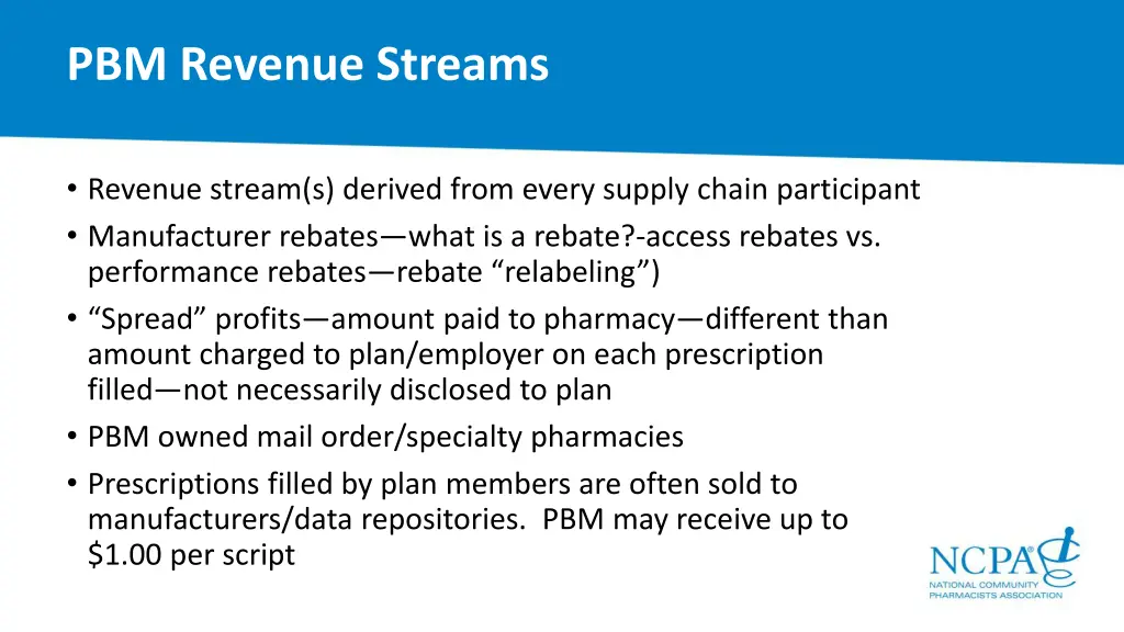 pbm revenue streams