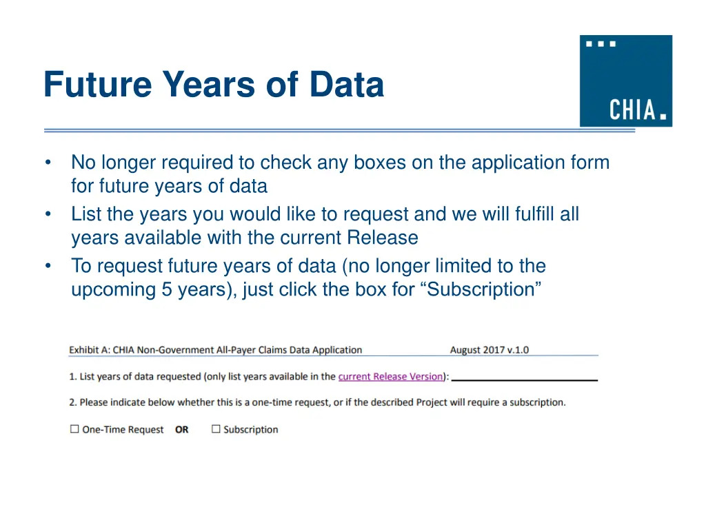 future years of data 1