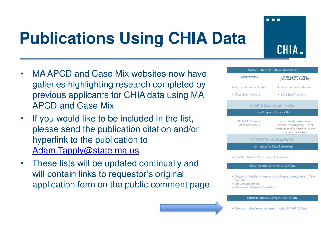 publications using chia data