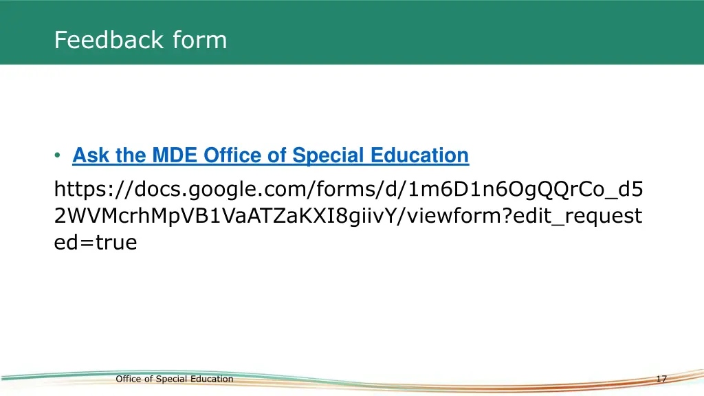 feedback form