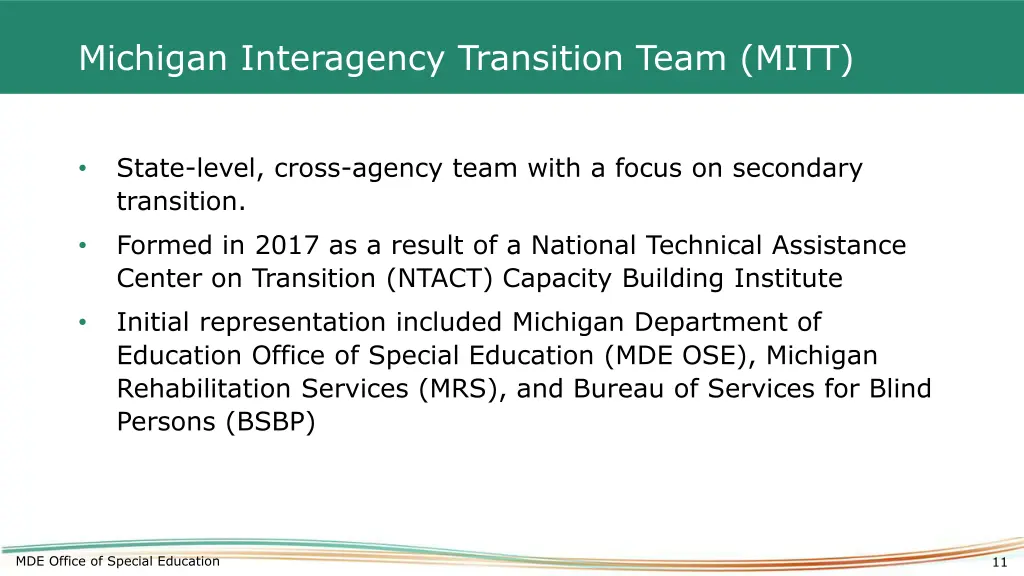 michigan interagency transition team mitt