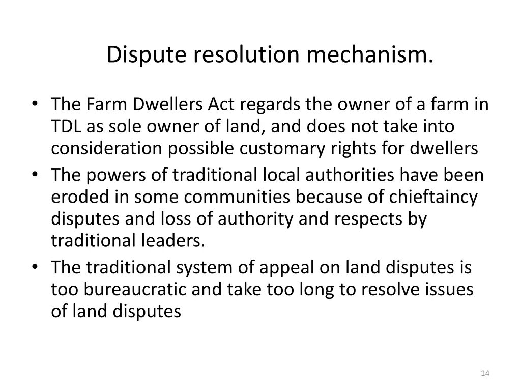 dispute resolution mechanism