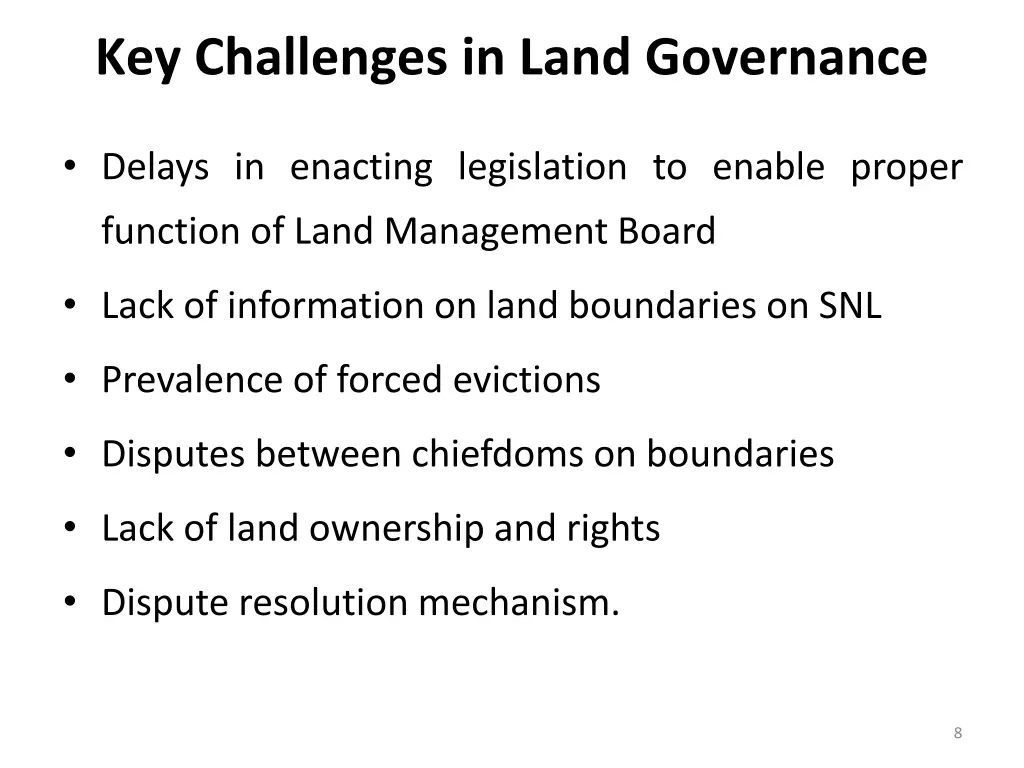 key challenges in land governance
