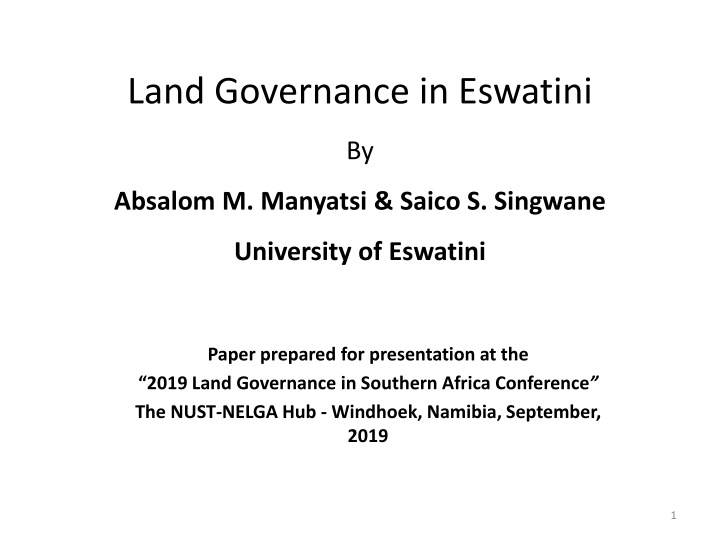 land governance in eswatini