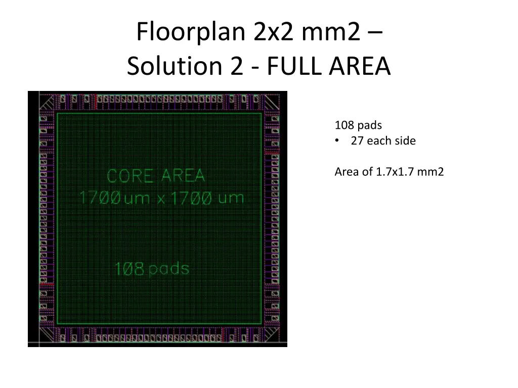 floorplan 2x2 mm2 solution 2 full area