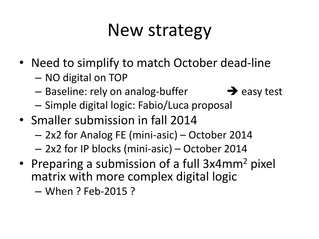 new strategy