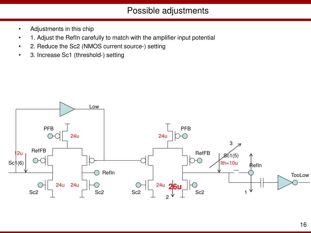 possible adjustments