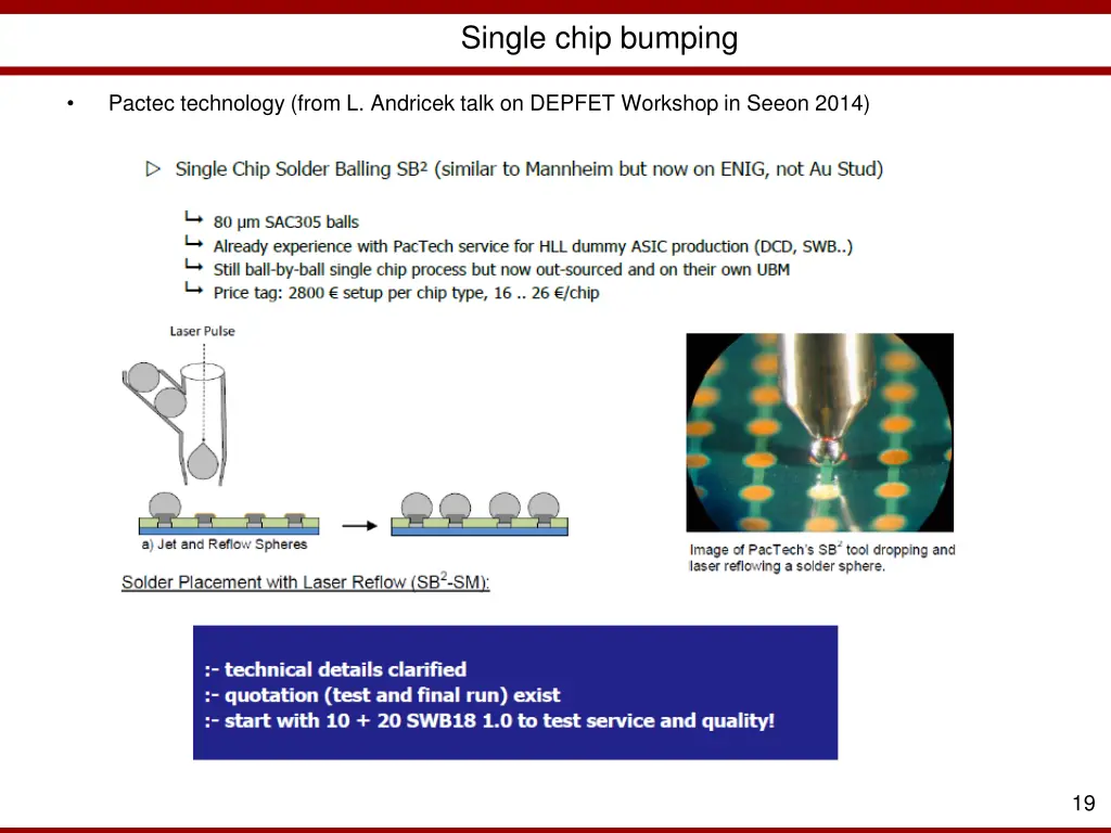 single chip bumping