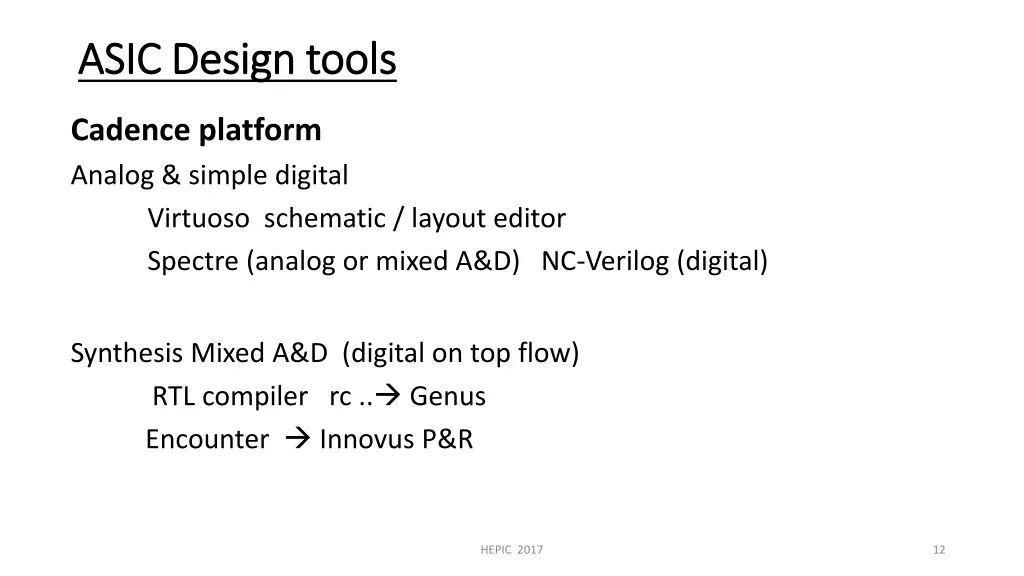asic design tools asic design tools