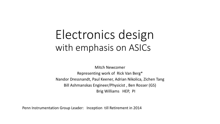 electronics design with emphasis on asics