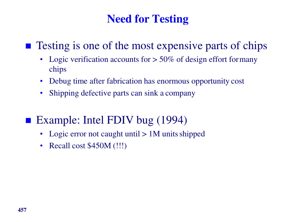 need for testing