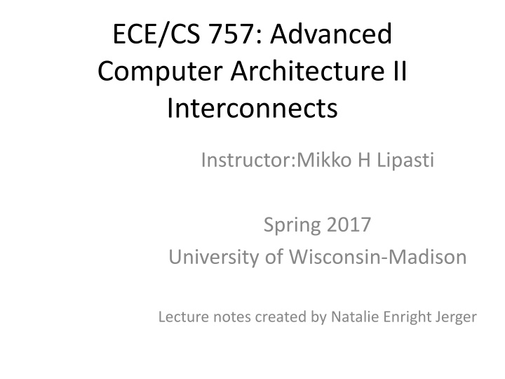 ece cs 757 advanced computer architecture