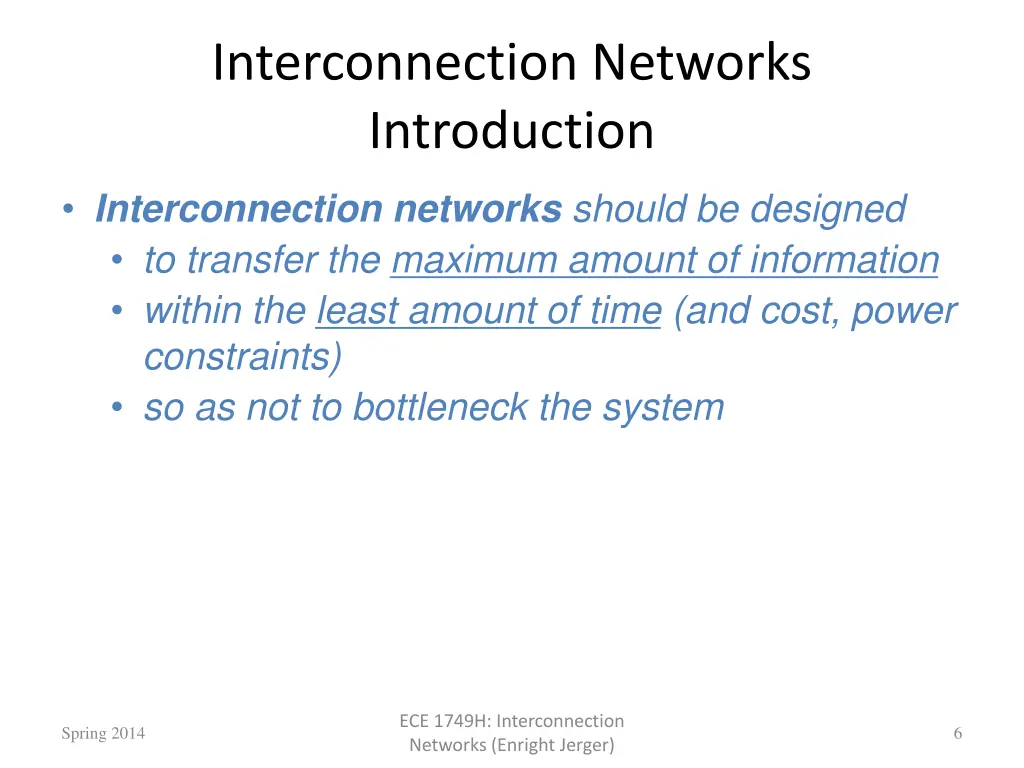 interconnection networks introduction