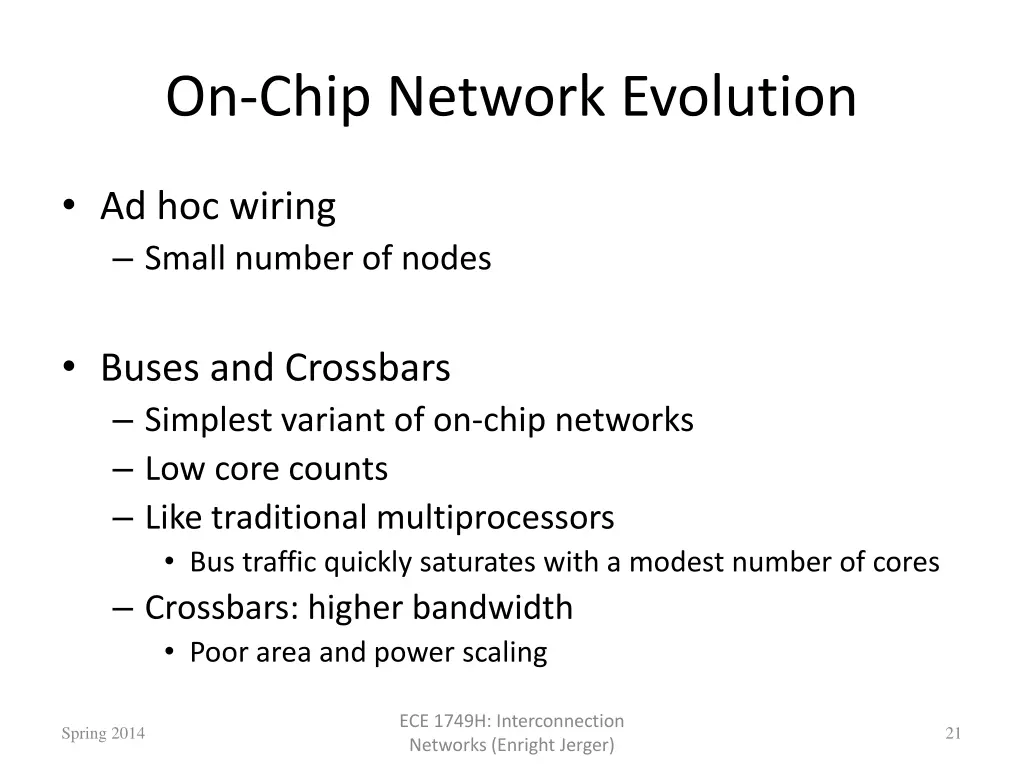 on chip network evolution
