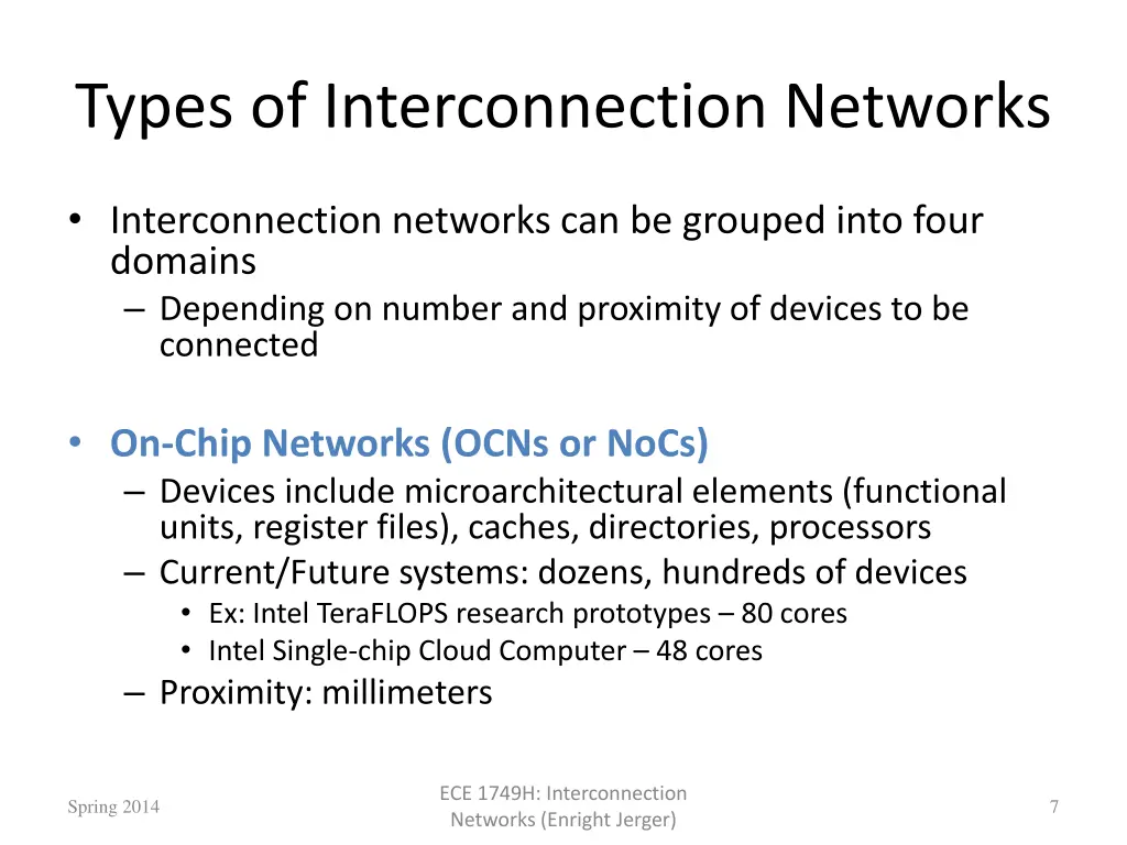 types of interconnection networks