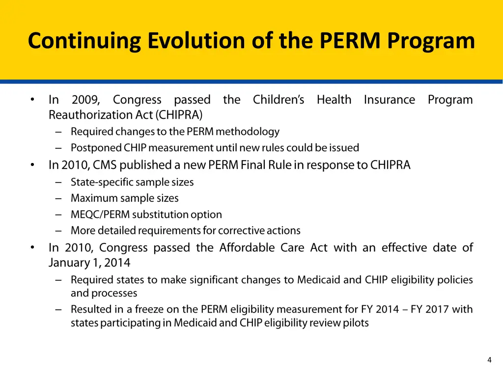 continuing evolution of the perm program