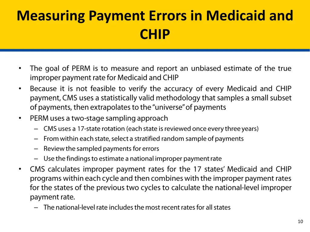 measuring payment errors in medicaid and chip