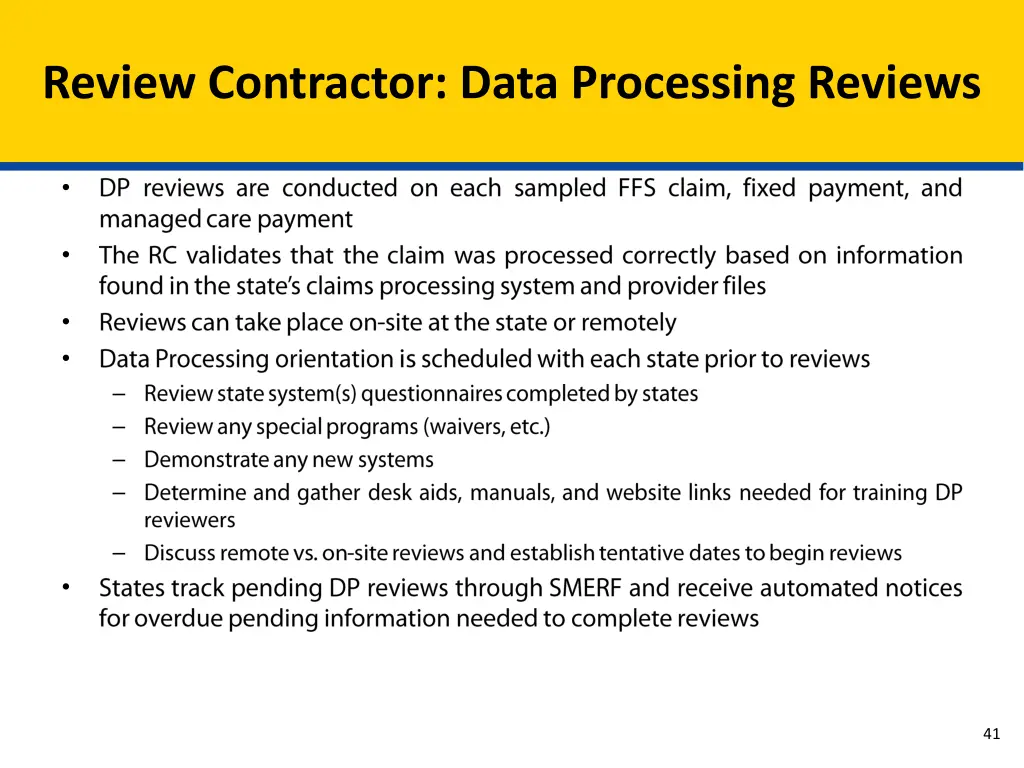 review contractor data processing reviews