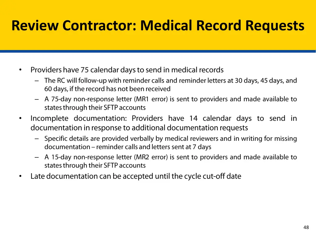 review contractor medical record requests 1