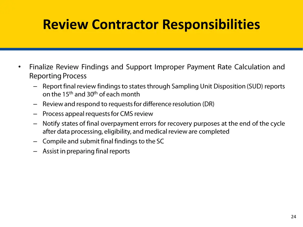 review contractor responsibilities 1