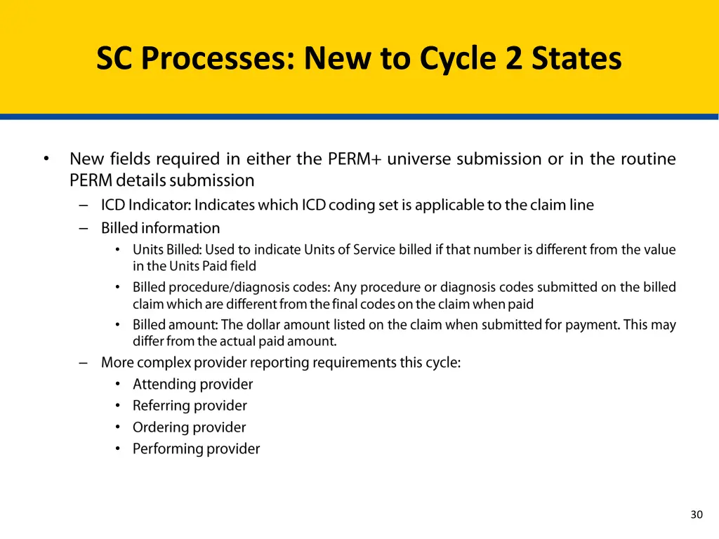 sc processes new to cycle 2 states