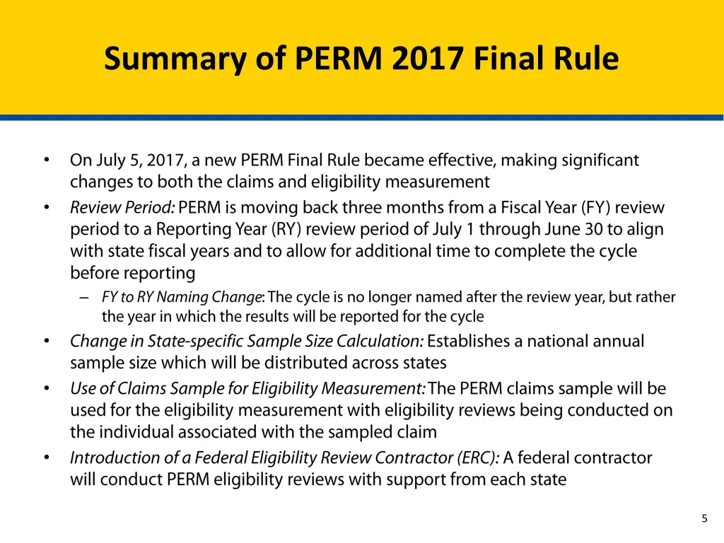 summary of perm 2017 final rule